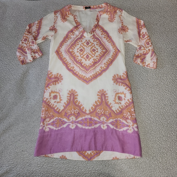 J. Crew Gorgeous 😍 , Orange , And Purple , Boho , Style Dress - Picture 5 of 16